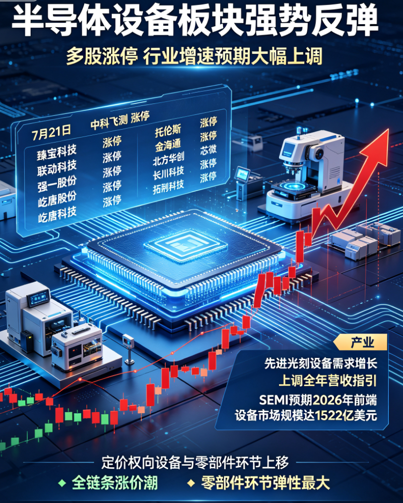 Semiconductor equipment sector individual stock daily limit situation