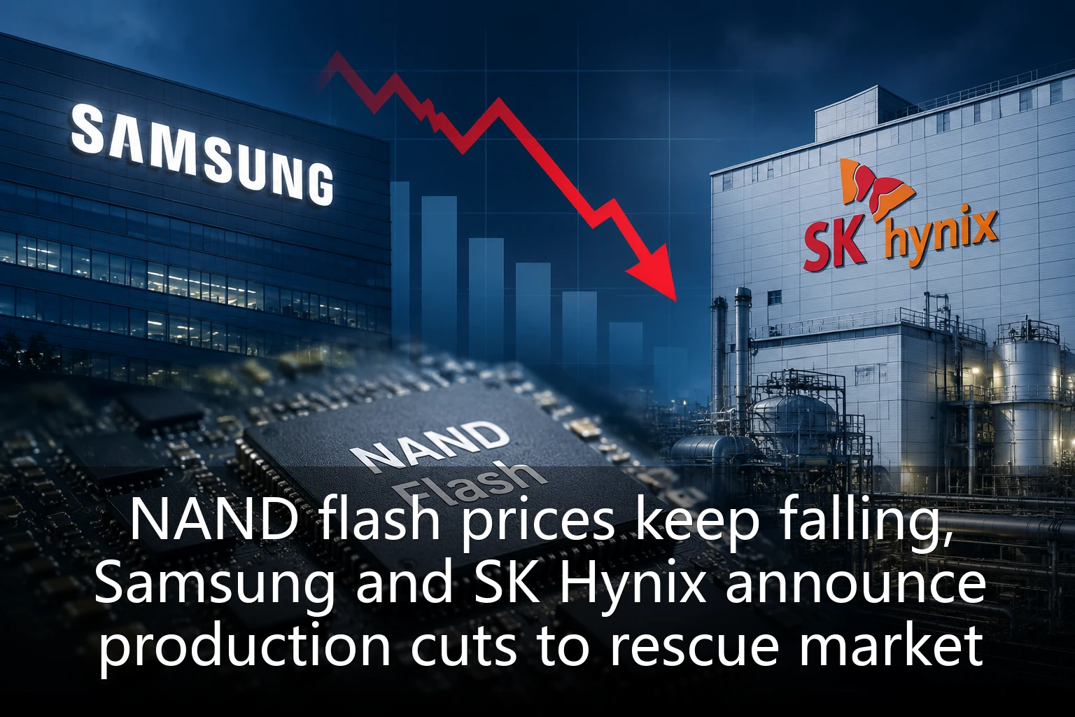 NAND flash prices keep falling, Samsung and SK Hynix announce production cuts to rescue market