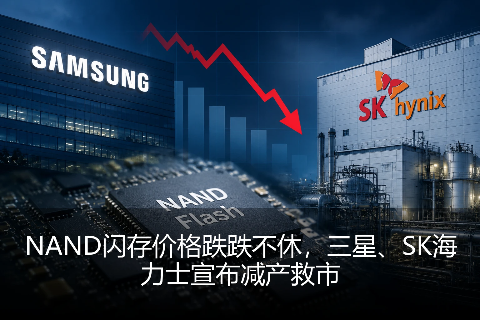 NAND闪存价格跌跌不休，三星、SK海力士宣布减产救市