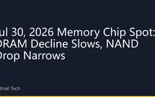 Jul 30, 2026 Memory Chip Spot: DRAM Decline Slows, NAND Drop Narrows
