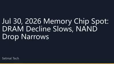 Jul 30, 2026 Memory Chip Spot: DRAM Decline Slows, NAND Drop Narrows