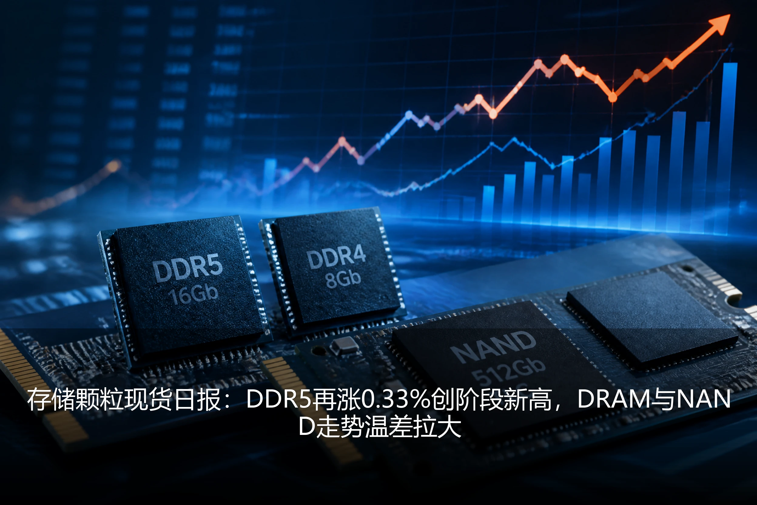 Memory Chip Spot Daily Report: DDR5 Rises 0.33% to Reach New High, Temperature Difference Between DRAM and NAND Trends Widens