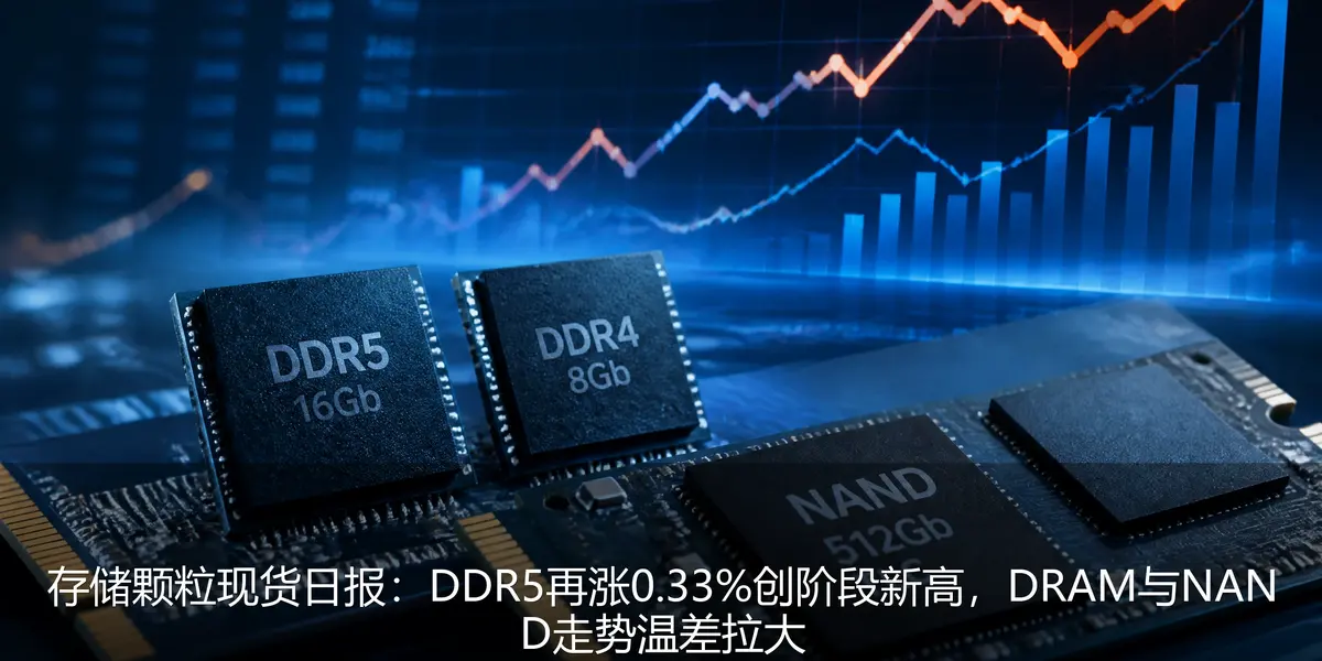 Memory Chip Spot Daily Report: DDR5 Rises 0.33% to Reach New High, Temperature Difference Between DRAM and NAND Trends Widens