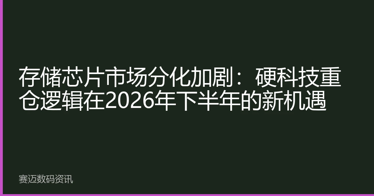 存储芯片市场分化加剧：硬科技重仓逻辑在2026年下半年的新机遇