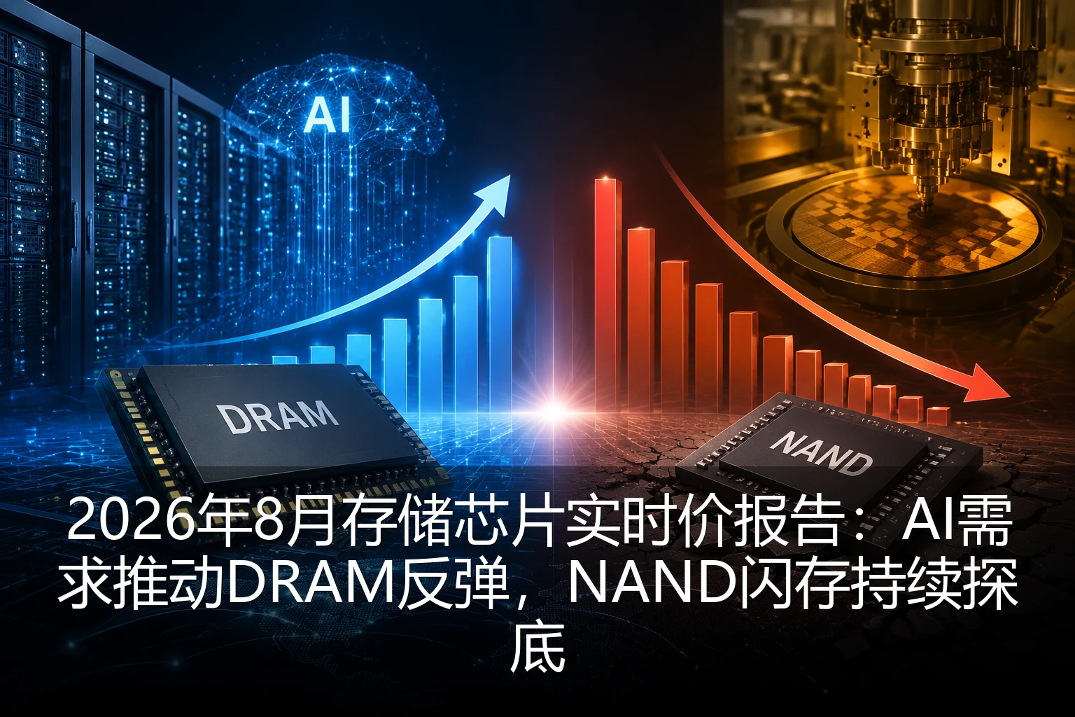 2026年8月存储芯片实时价报告：AI需求推动DRAM反弹，NAND闪存持续探底