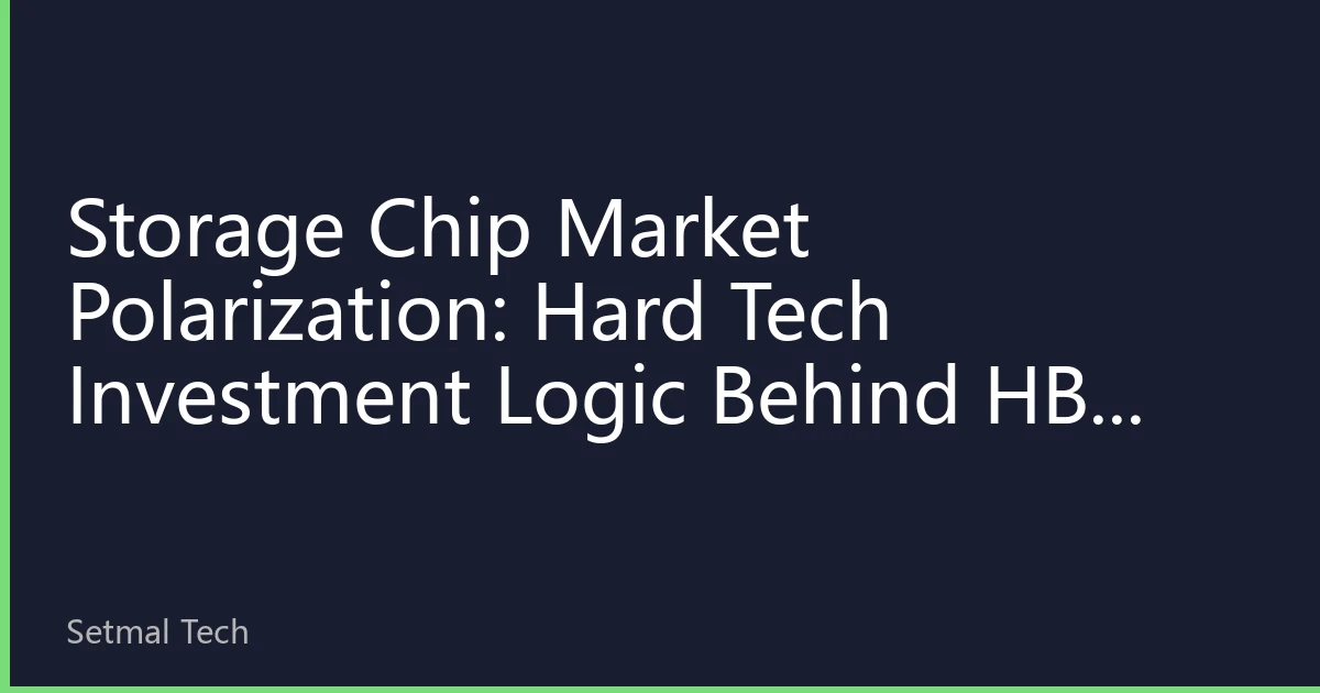 Storage Chip Market Polarization: Hard Tech Investment Logic Behind HBM Surge andDRAM Bottoming Out