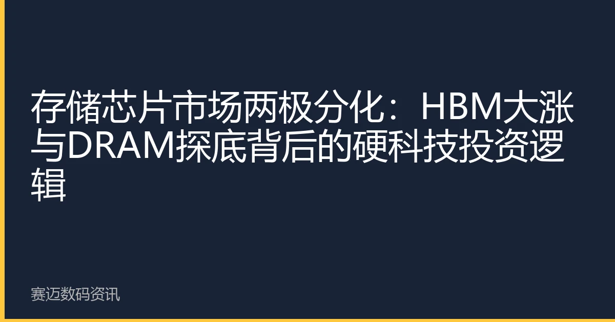 存储芯片市场两极分化：HBM大涨与DRAM探底背后的硬科技投资逻辑