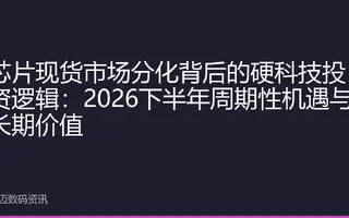 芯片现货市场分化背后的硬科技投资逻辑：2026下半年周期性机遇与长期价值