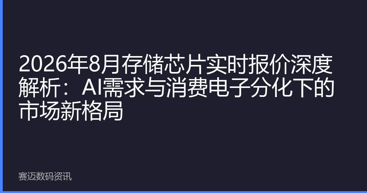 2026年8月存储芯片实时报价深度解析：AI需求与消费电子分化下的市场新格局