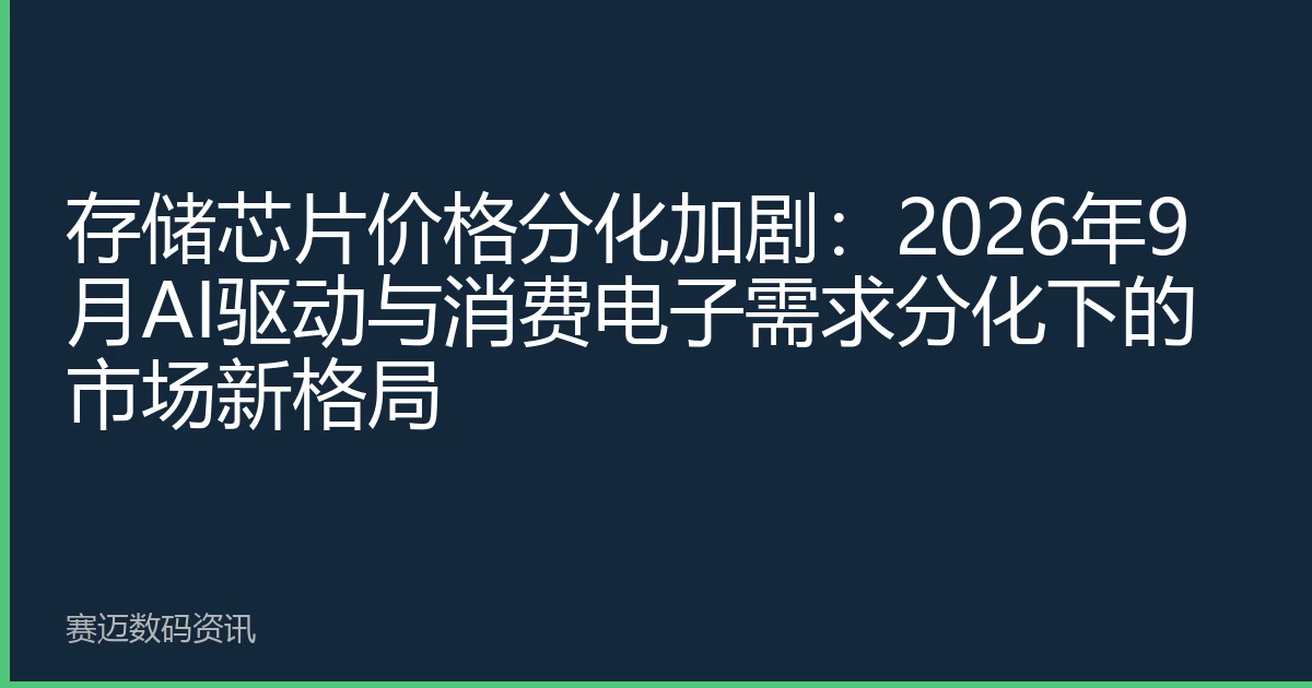 存储芯片价格分化加剧：2026年9月AI驱动与消费电子需求分化下的市场新格局