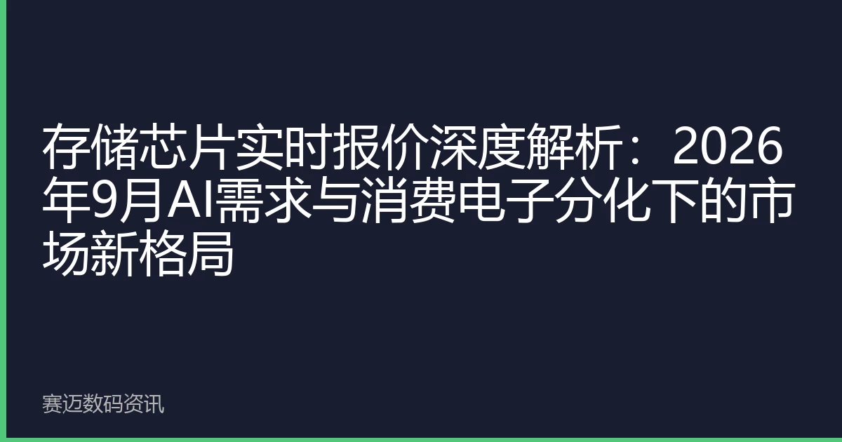 存储芯片实时报价深度解析：2026年9月AI需求与消费电子分化下的市场新格局