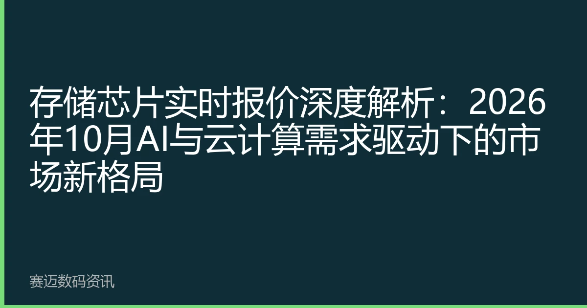 存储芯片实时报价深度解析：2026年10月AI与云计算需求驱动下的市场新格局