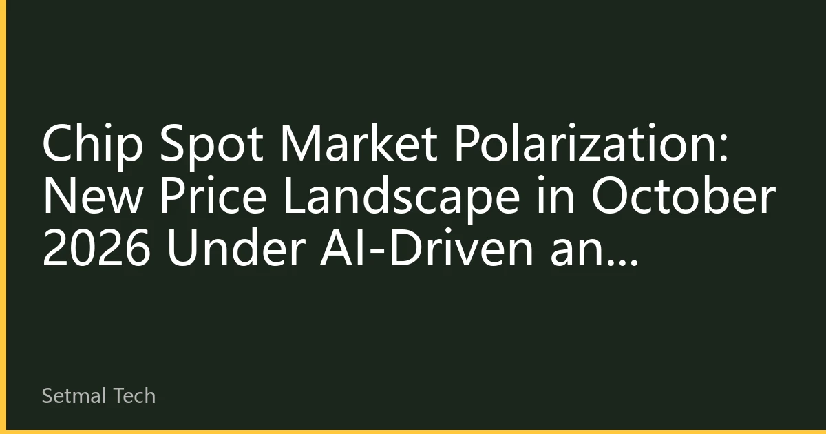 Chip Spot Market Polarization: New Price Landscape in October 2026 Under AI-Driven and Consumer Electronics Demand Divergence